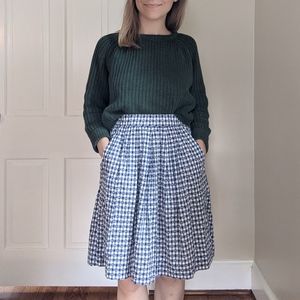 JCrew high waisted gingham skirt